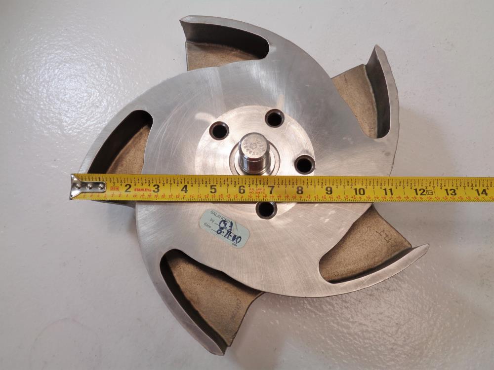 5-Vane Pump Impeller, CD4M, 12.5" Dia., 3/4" MNPT, 6" Base Opening